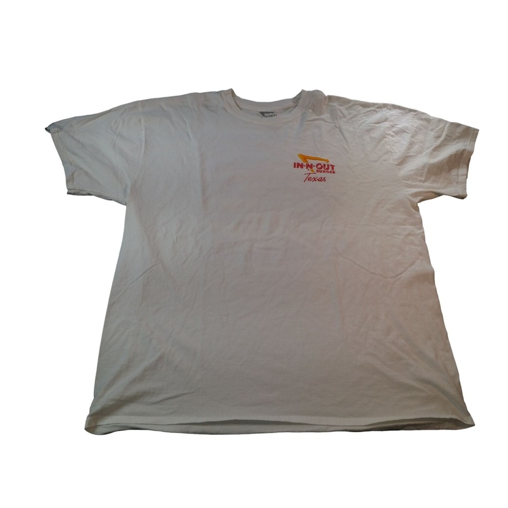 In N Out Burger Texas Tshirt Mens Sz XXL Logo Double Sided Graphic Mike Rider